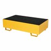 Vestil Yellow Drum Retention Basin, 49x27x14, 2 Drum, Steel VSRB-YL-2